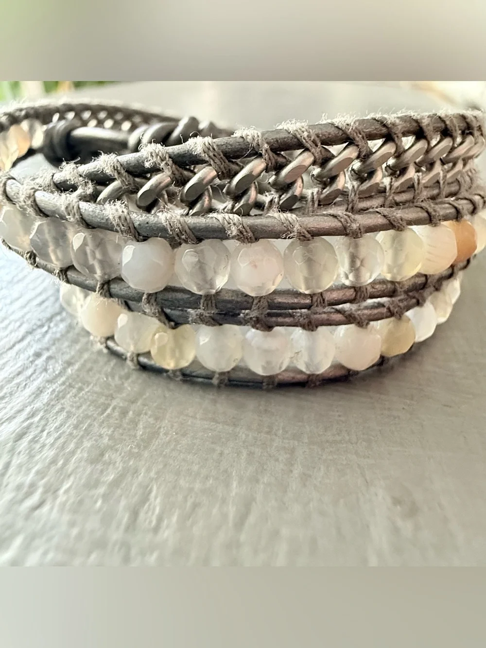 Chan Luu Boho Neutral Beaded Wrap Bracelet